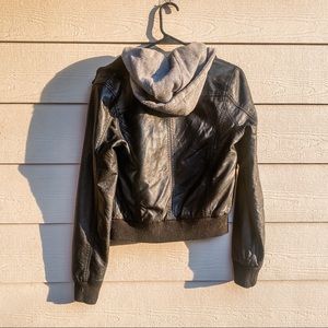Pre-Layered Hoodie + Leather Jacket (vegan)